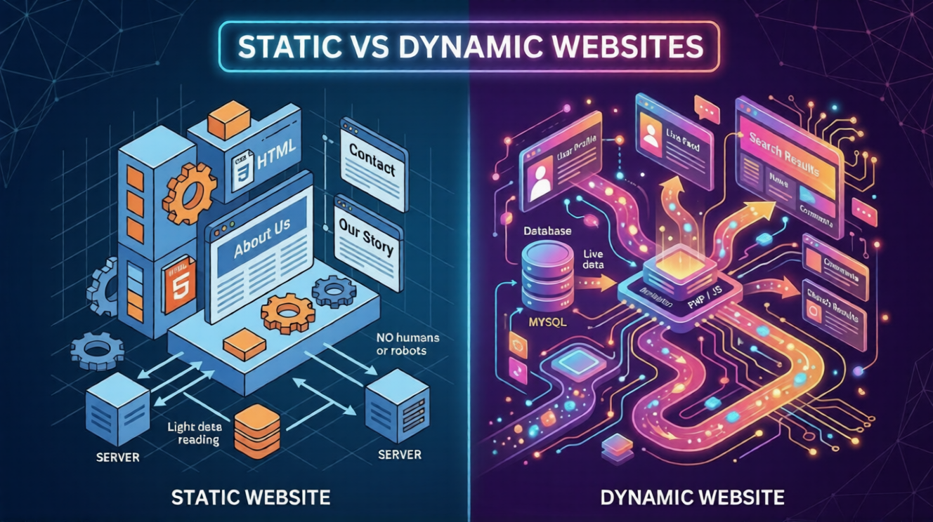 Difference Between Static and Dynamic Websites