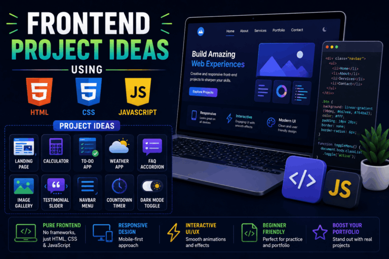 Frontend Projects Idea Using HTML CSS & JavaScript